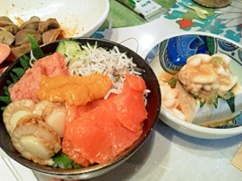 さっぱり!たっぷり!!!海鮮丼と白子豆腐